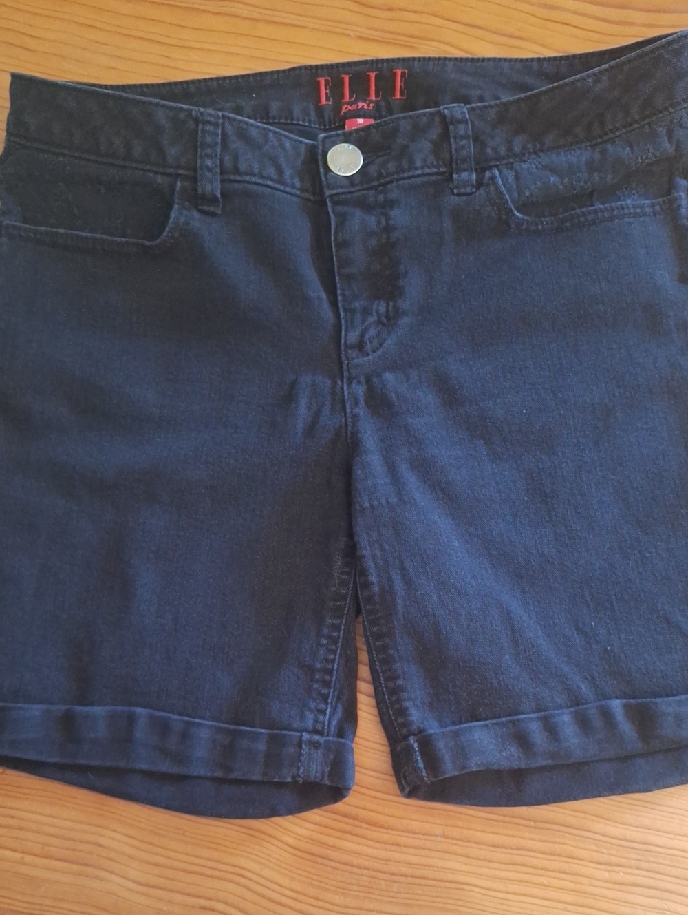 Elle  Black Denim Shorts Size 10